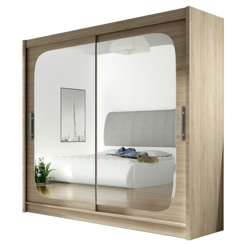 Szafa MIRJAN 24 z drzwiami przesuwnymi London VIII dąb sonoma/lustro 1 szt.