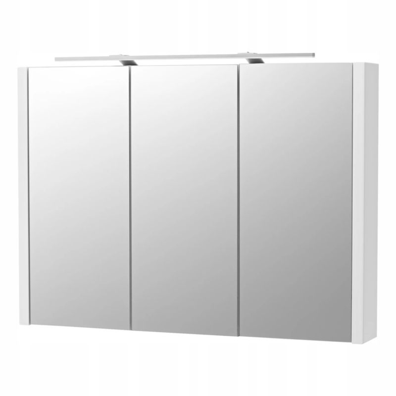 Szafka Lustrzana Stamar do Łazienki Wisząca Cersanit 900 x 650 x 120 mm Biała Matowa + LED 1 szt