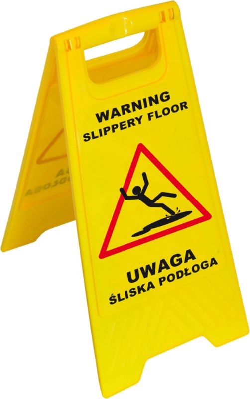 Znak "Uwaga Śliska Podłoga"