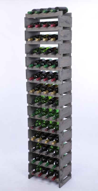 Stojak na wino MODO24 regał modułowy na butelki 14 leżni x 4 butelki montaż bez narzędzi impregnacja szara 1 szt.