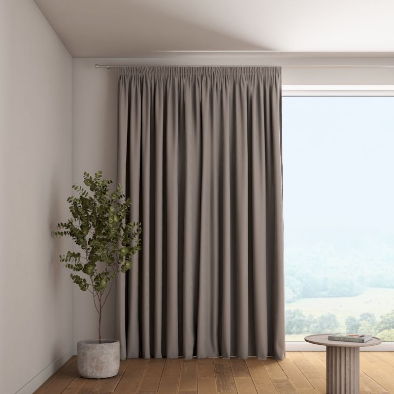 Zasłona na taśmie marszczącej 1 szt. 130 x 245 cm Dekoria gołębi szary 1 szt.