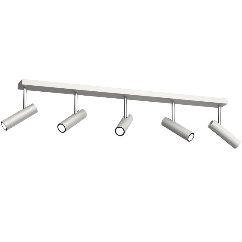 Lampa sufitowa Luminex Axion jasnoszaro-chromowana Listwa z lampami 5 x GU10 x 8W wym: 31 x 120 x 10 cm - 1 szt.