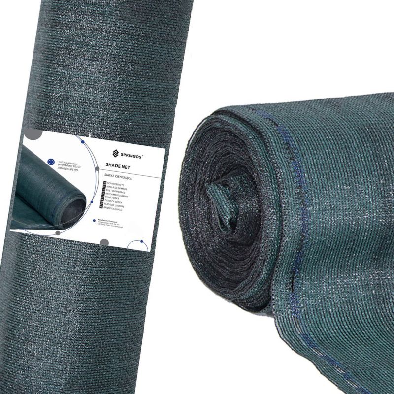 Siatka cieniująca Springos 62% osłonowa 1,5x25m zielona 1 szt.