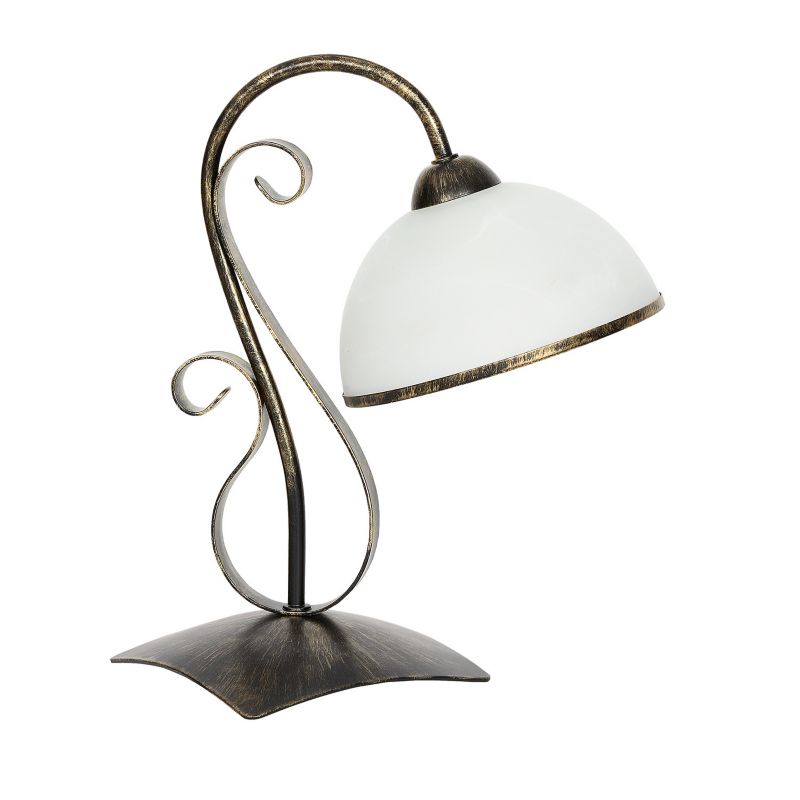 Lampa stołowa Luminex Antica złota patyna-biała 1 x E27 x 15W IP20 wym: 37 x 24 x 19 cm metal - 1 szt.