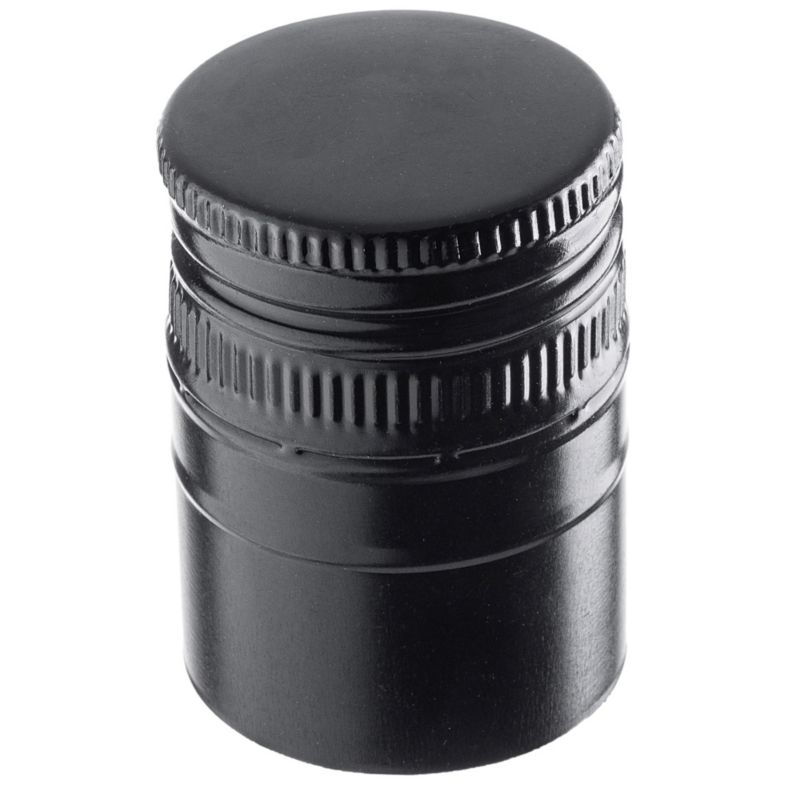 Zakrętka aluminiowa KADAX do butelek długa czarna fi 31.5mm, 100 szt.