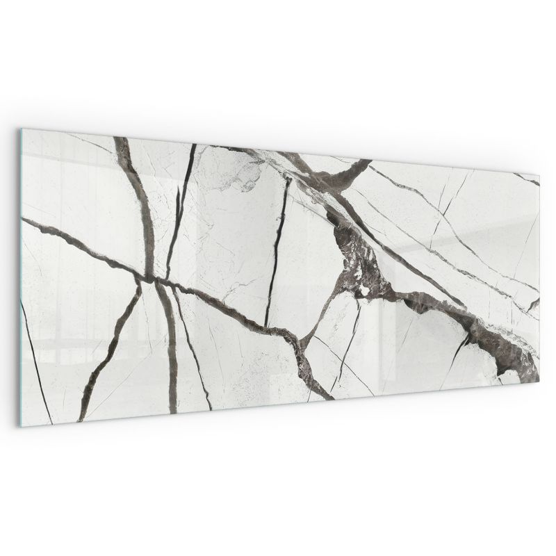 Płyta Szklana Wallfluent 125x50 cm Transparentna Szyba Ochronna Wzór marmurowych żył 1 szt.