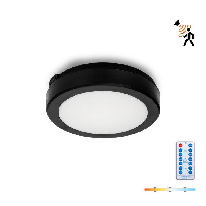 Plafon z czujnikiem ruchu LED 12W Kobi 3cct IP65 czarny 1szt.