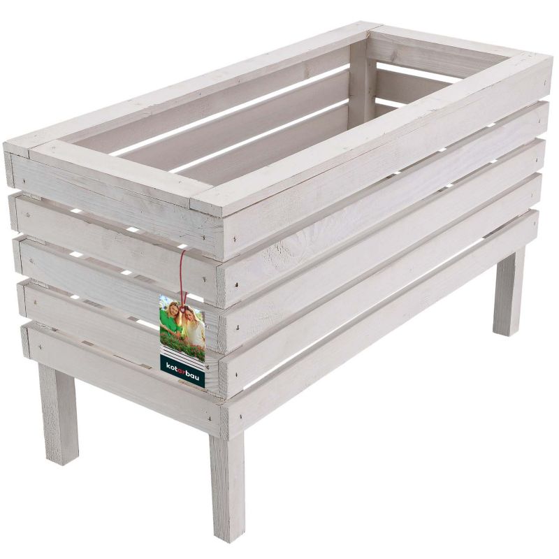 Skrzynka ogrodowa KOTARBAU drewniana stojąca biała 64 cm 1 szt.