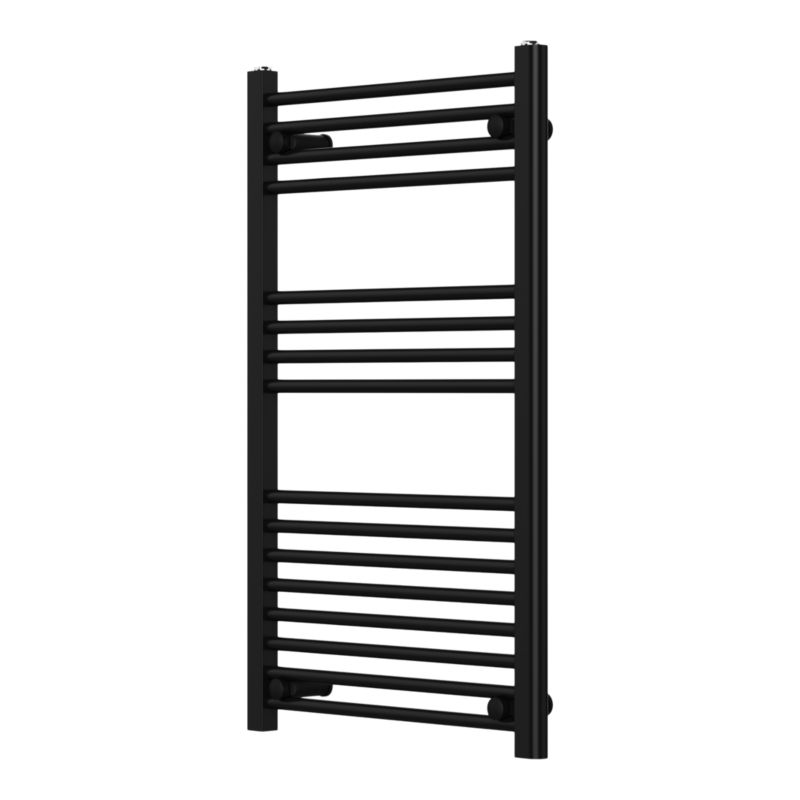 Grzejnik łazienkowy GoodHome płaski 90 x 55 cm czarny