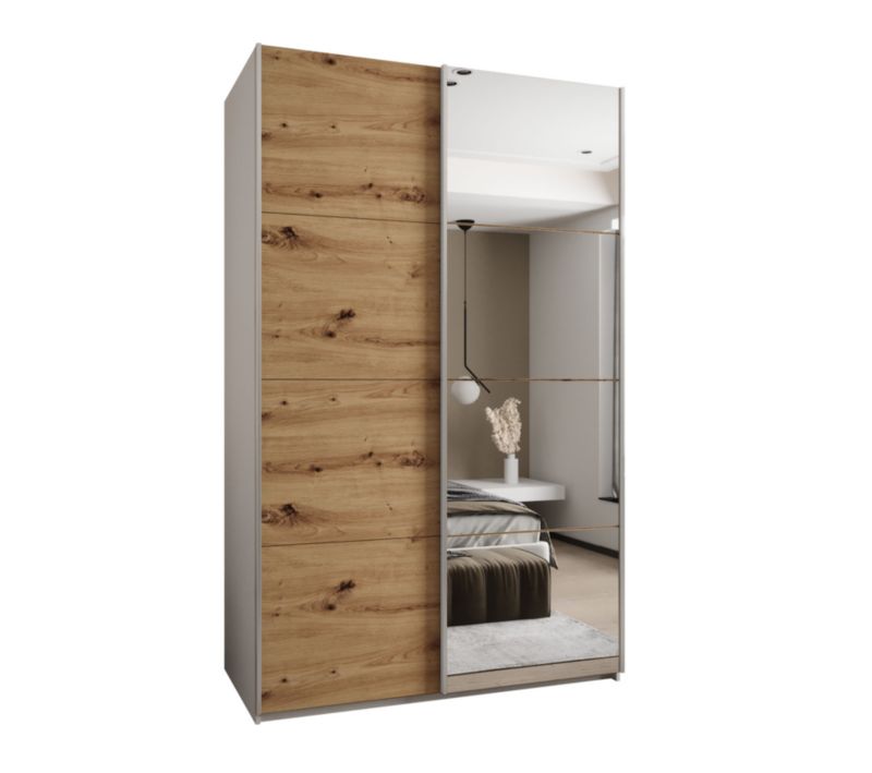 Szafa przesuwna Abiks LUX 3 wysoka szer.150cm biały/artisan/srebrny 1szt.