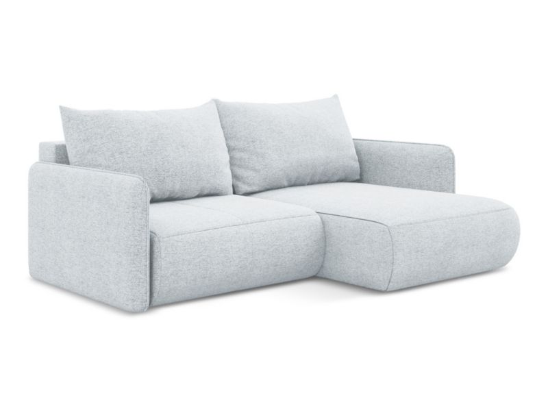 Narożnik prawostronny z funkcją spania LaMiaSofa PALERMO z tkaniny szenilowej 207x148 cm jasny niebieski 1 szt.