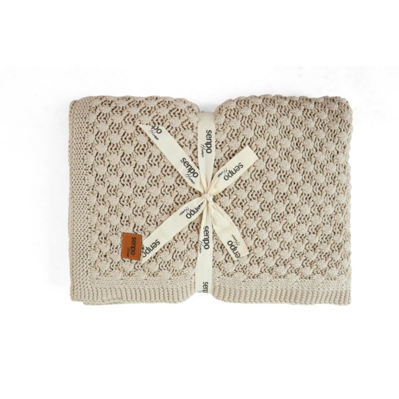 Koc dzianinowy Senpo Beżowy 1 szt.