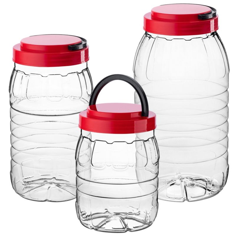 Zestaw Słoików KADAX PET z pokrywką 2L + 3L + 5L 3szt.