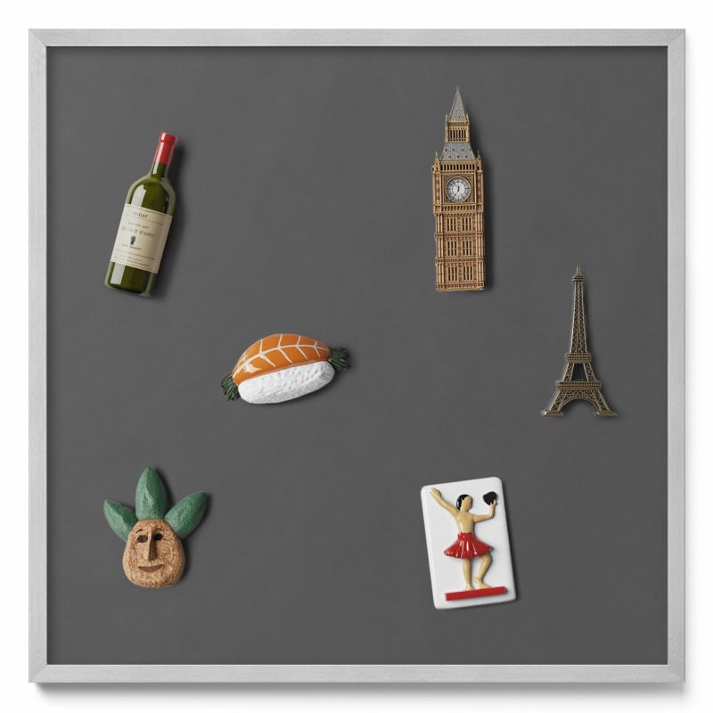 Tablica na notatki Tulup 50x50 cm Kolor ciemny szary w srebrnej ramie 1 szt.