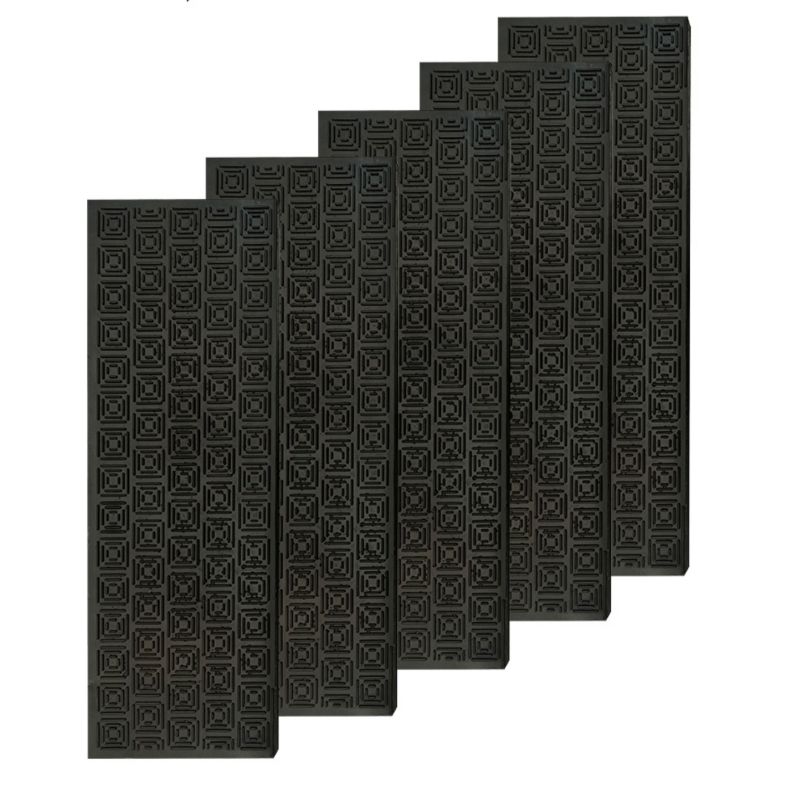 Nakładka gumowa na schody 73x24 cm e-floor czarny 5 szt