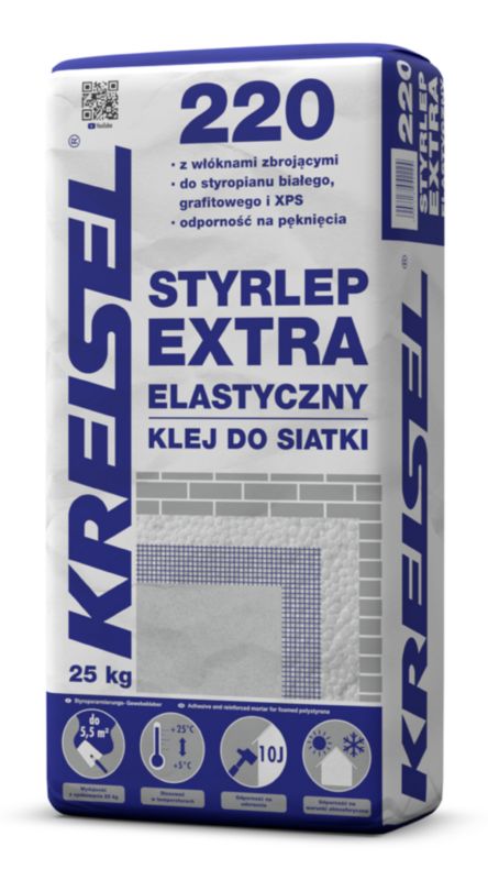 Klej do siatki elastyczny Kreisel Styrlep Extra Elast 220 25 kg