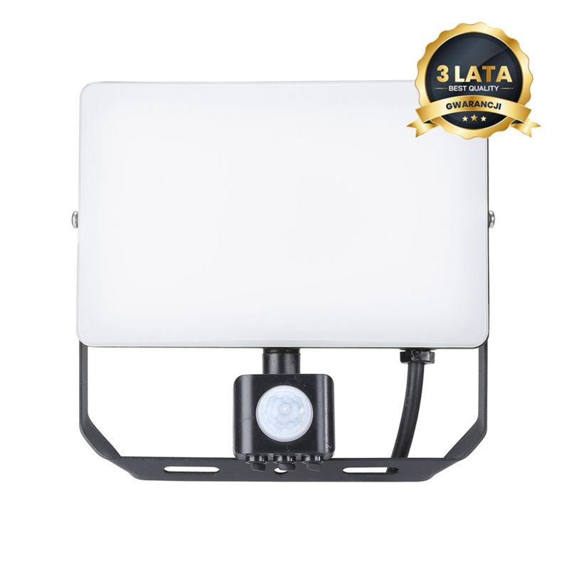 Naświetlacz LED z czujnikiem ruchu Eko-Light biało-czarny LED 50W 5000K 5000lm IP44 wym: 17,4 x 18 x 5,7 cm - 1 szt.