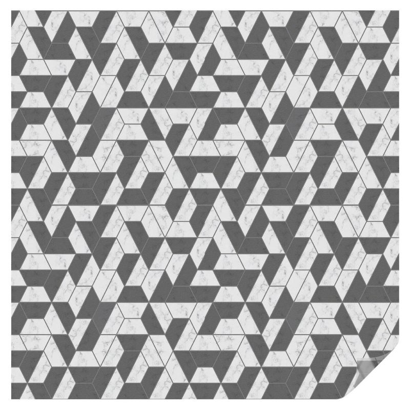 Folia Dekoracyjna na Szybę Tulup 100x100 cm Witraż Samoprzylepny Geometryczne iluzje 1 rol.