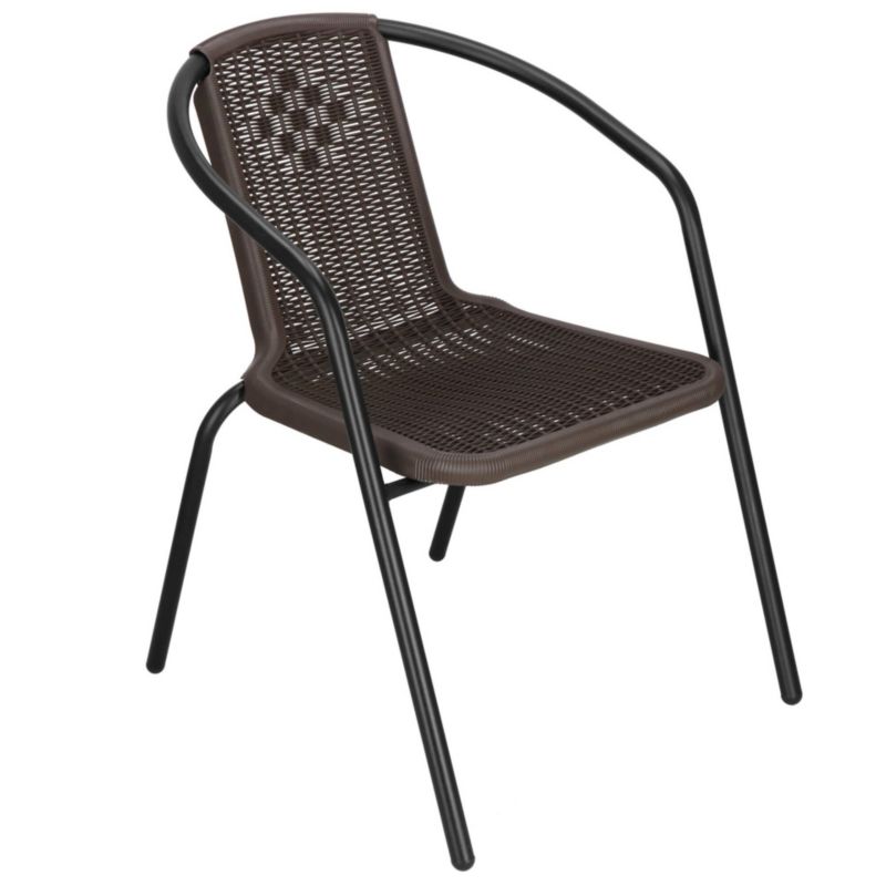 Krzesło ogrodowe metalowe Springos brązowe 1 szt.