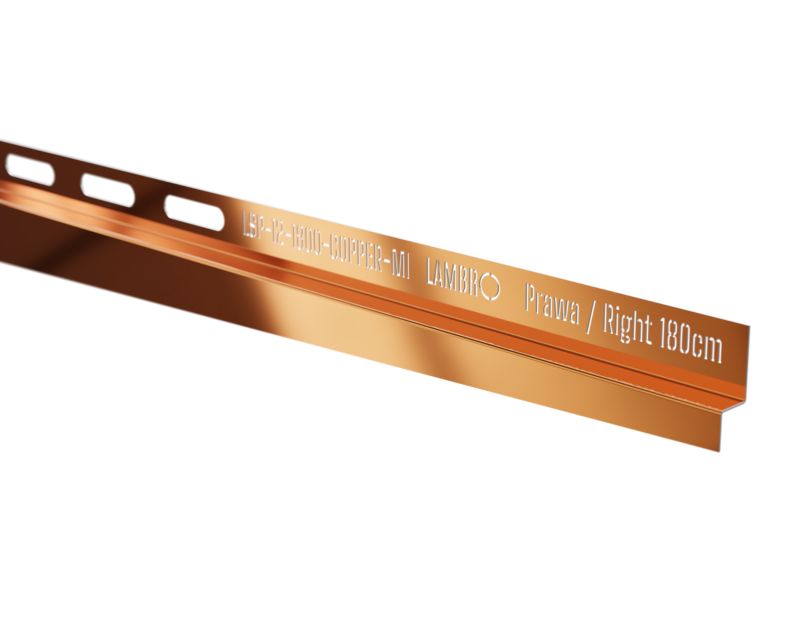 Listwa brodzikowa przyścienna spadkowa Lambro miedziany połysk 180 cm prawa 1 szt.