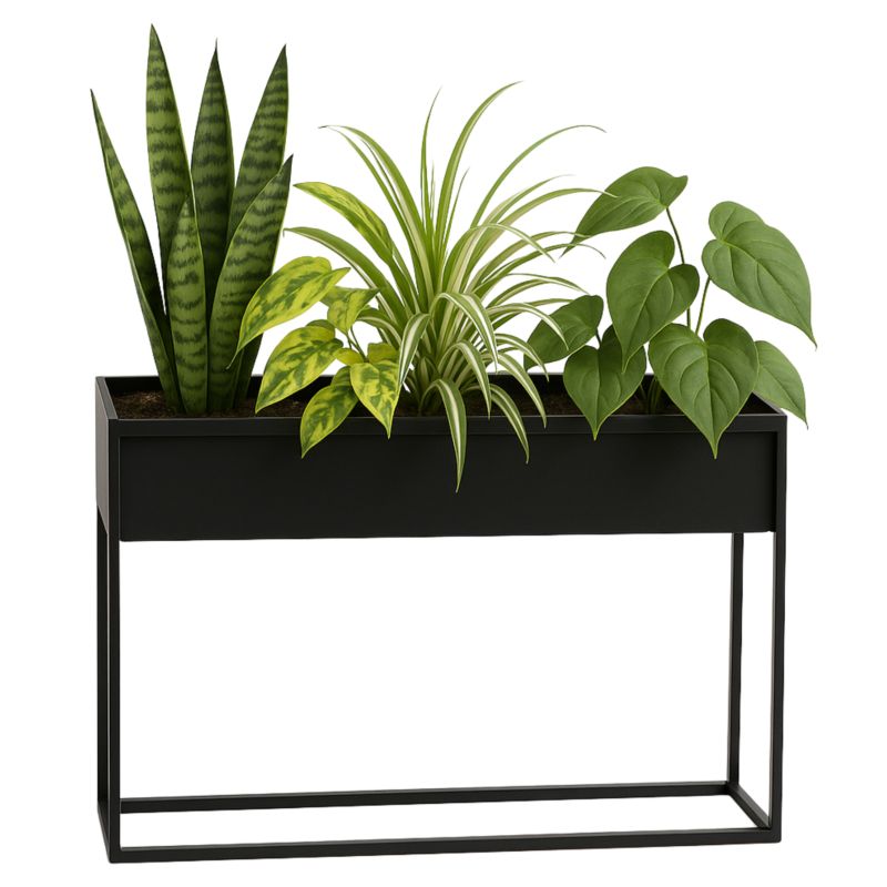 Kwietnik stojący JAKPOL Cubo Loft 60x80 cm metalowy czarny 1 szt.