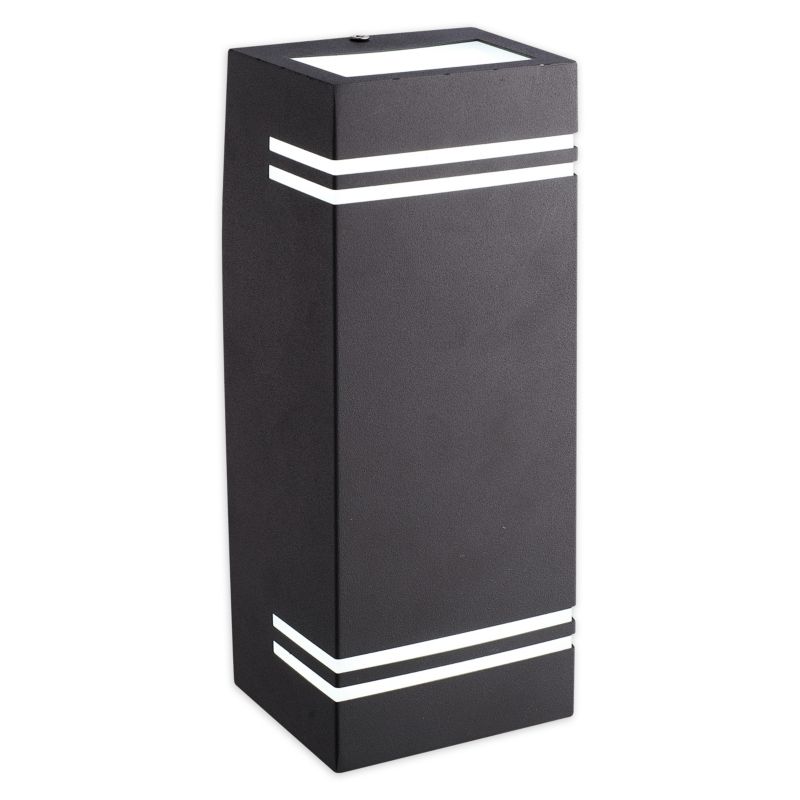 Lampa elewacyjna zewnętrzna GU10 LED MasterLED Nela Duo IP44 podwójna czarna kwadratowa 1 szt.