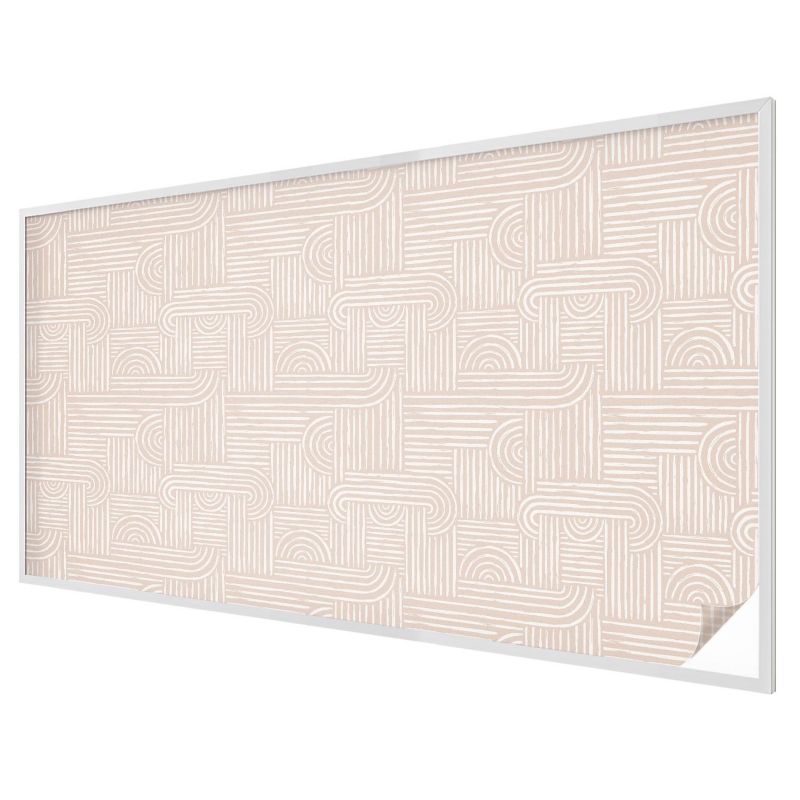 Witraż na Folii Samoprzylepnej Wallfluent 200x116 cm Folia Mrożona Dekoracyjna Nowoczesne beżowe linie i łuki 1 rol.