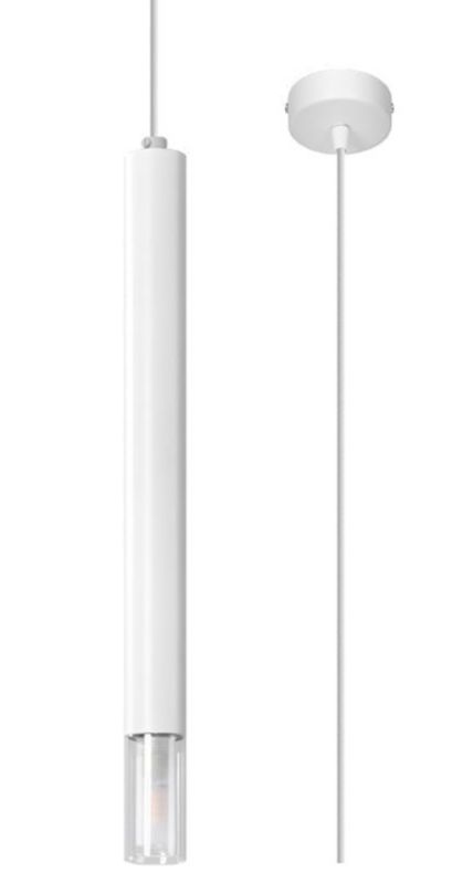 Lampa sufitowa wisząca Sollux Lighting Wezyr 4779 biało-przezroczysty szerokość 8 cm 1xG9 x 12W 1 szt.