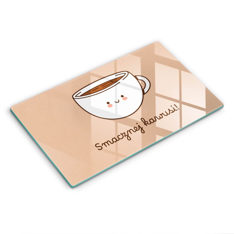 Szklana deska do krojenia Wallfluent 30x52 cm Miłej kawusi 1 szt.