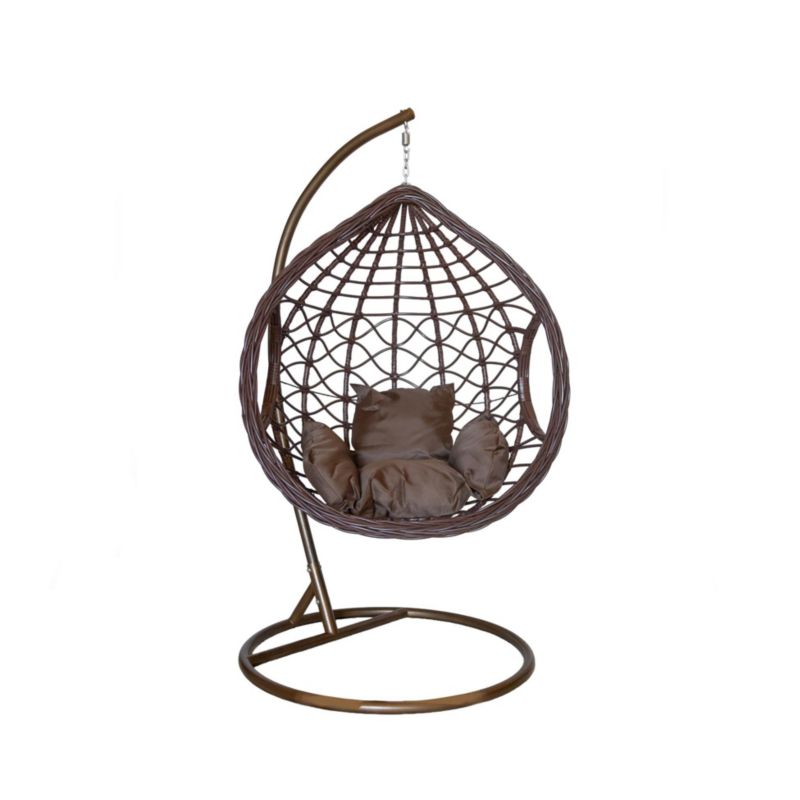 Fotel ogrodowy wiszący Bettso Nest z brązową poduszką brązowy 1szt.
