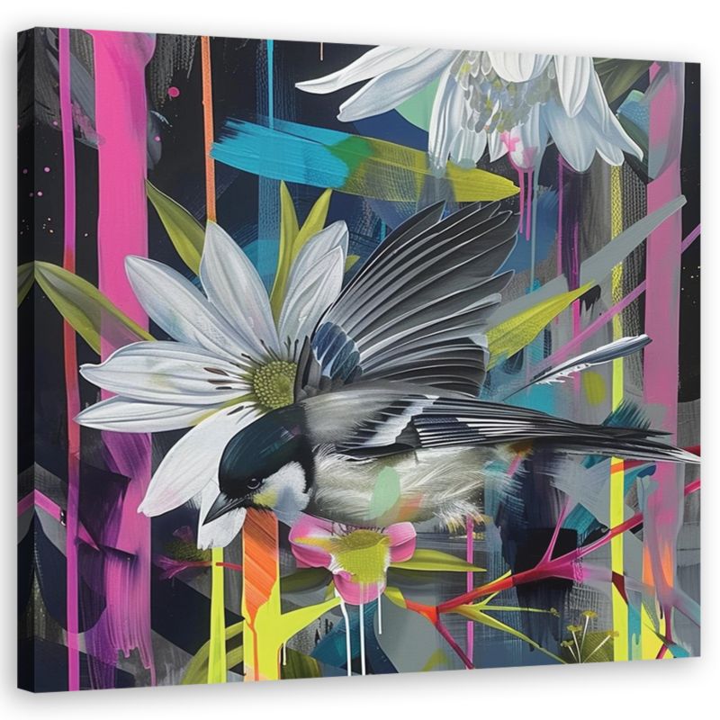 Obraz do salonu sypialni Feeby Kolorowa Abstrakcja Ptaki 40x40 cm 1szt