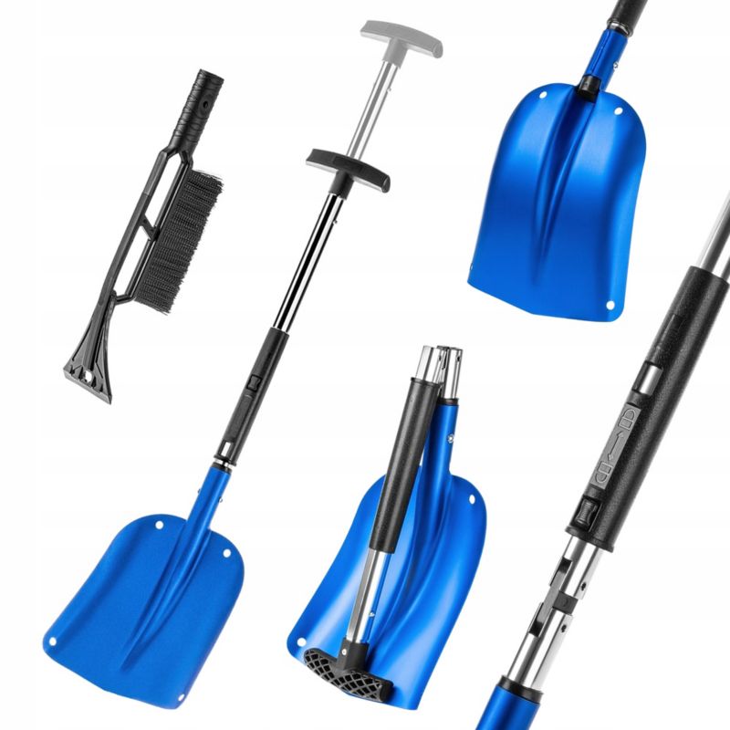 Łopata Do Śniegu KADAX 3W1 Składana Teleskopowa Saperka Szczotka Skrobaczka 1szt.