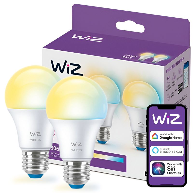 Żarówka LED WiZ E27 A60 8W 806lm 2700-6500K TW Inteligentna Smart WiFi Bluetooth Aplikacja 2 szt.