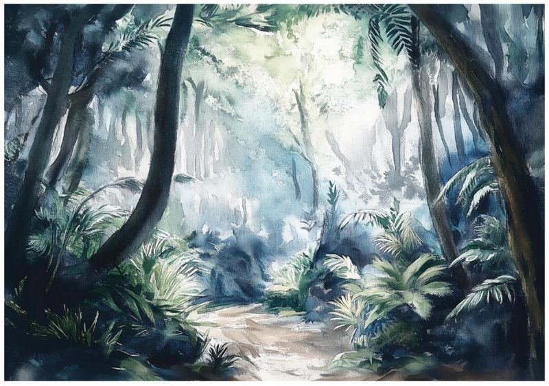 Tapeta Do Sypialni Salonu Dżungla WALLARENA 400x280 cm Fototapeta Na Flizelinie 1 szt.