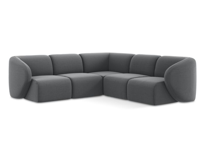 Modułowy narożnik LaMiaSofa CERVO z tkaniny welwetowej 251x251 cm stalowy 1 szt.