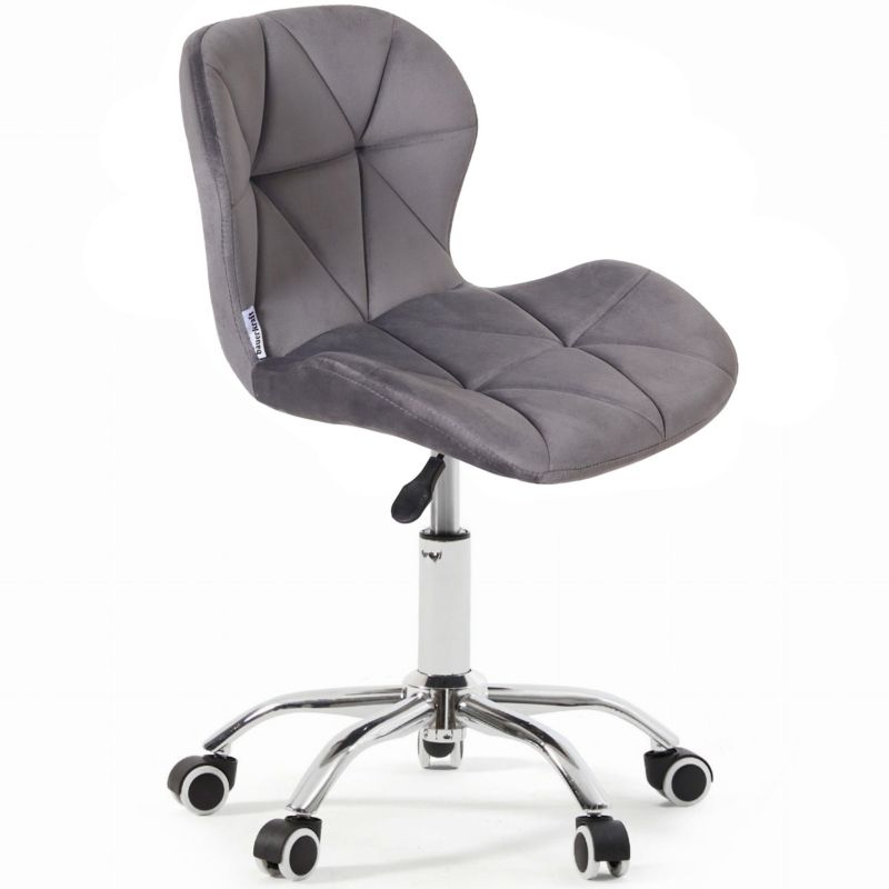 Fotel biurowy Bauerkraft obrotowy welurowy dla dziecka grafitowy 1 szt.