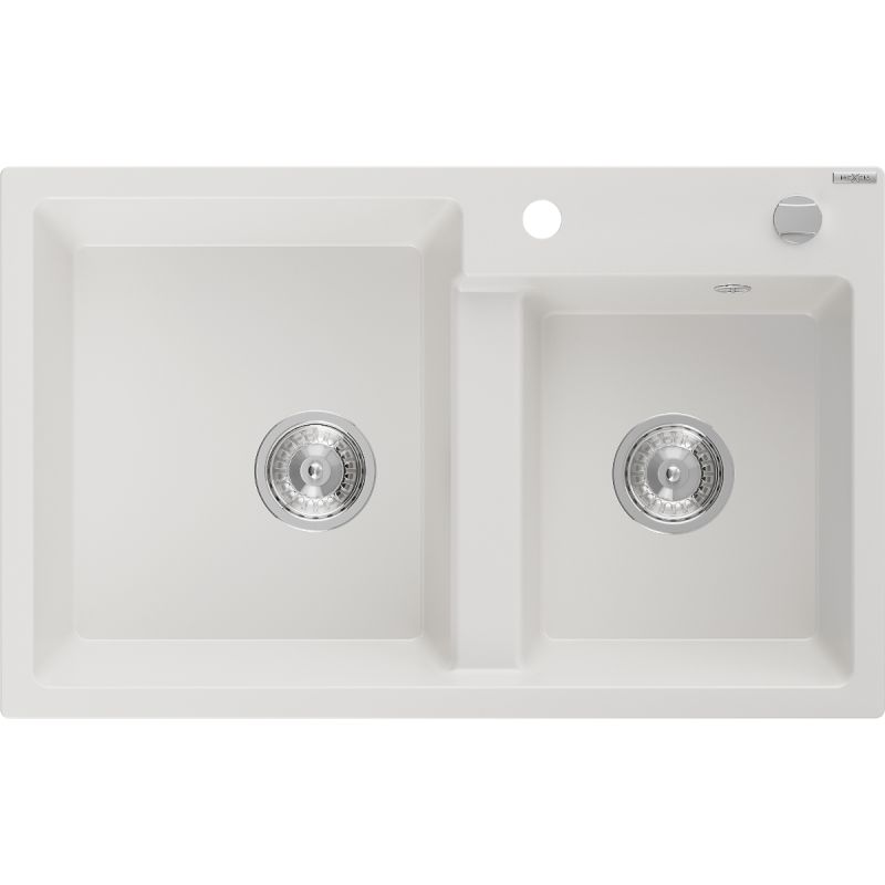 Zlewozmywak wpuszczany Mexen Tomas 2-komorowy czarny 800x500 mm - 6516802000-77 1 szt.