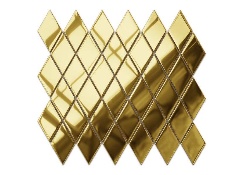 Mozaika szklana Ilcom karo romb złota gold metallic 25 x 29.2 cm 1 szt.