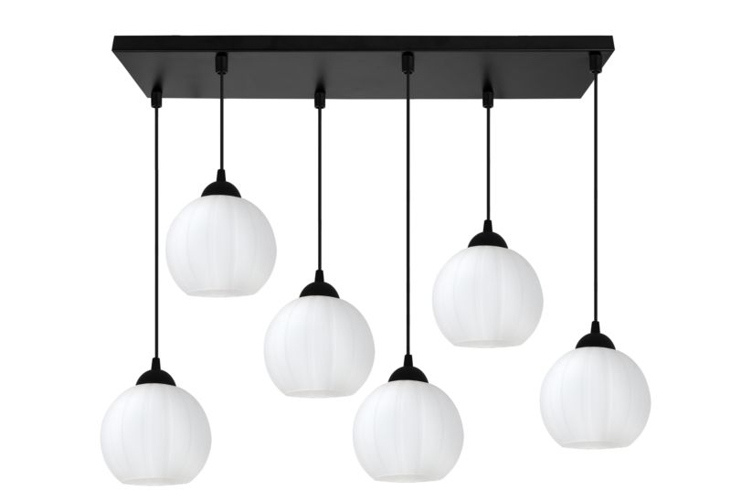 Lampa sufitowa wisząca Light Home LH Costa 6x E27 60W czarny/biały 1szt.