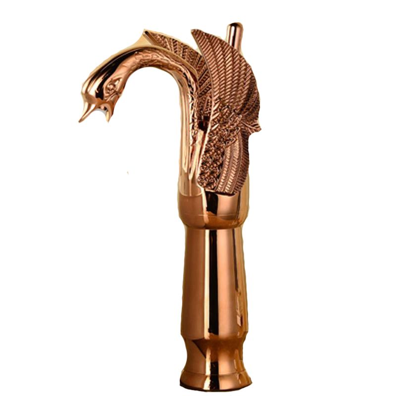 Bateria umywalkowa Lauferi EMITA mosiężna łabędź różowe złoto retro 1 szt.