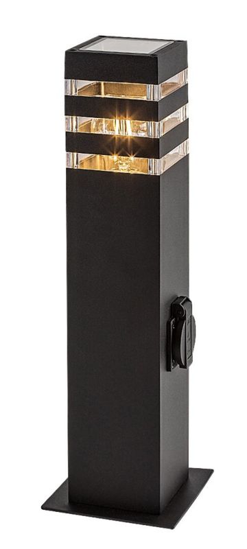 Lampa ogrodowa stojąca Rabalux Ankara czarno-przezroczysty 1 x E27 x IP44 wym: 44 x 9 x 9 cm - 1 szt.