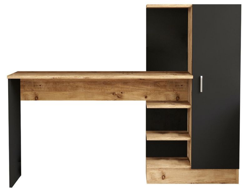 Biurko z szafką HowHomely Sosna Czarny 152x40x75 cm 1 szt.