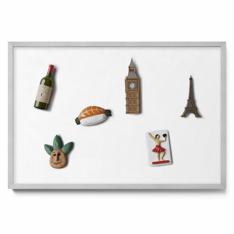 Tablica magnetyczna na ścianę Tulup 60x40 cm Kolor biały w srebrnej ramie 1 szt.