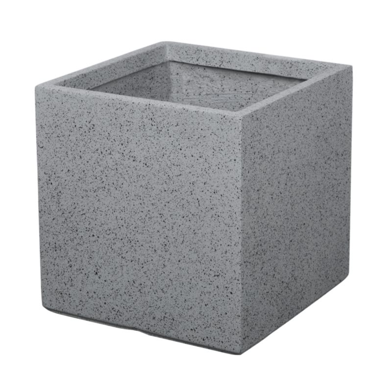 Donica kwadratowa Verve Terrazzo 40 cm biała