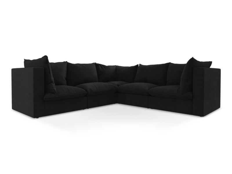 Modułowy narożnik LaMiaSofa RAVENNA z tkaniny strukturalnej 255x255 cm czarny 1 szt.