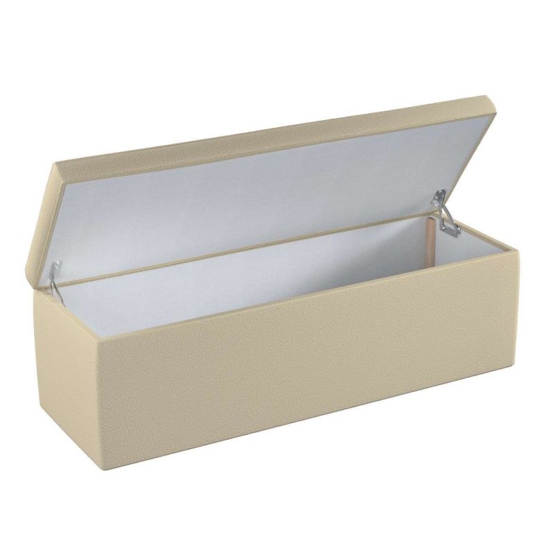 Skrzynia tapicerowana Dekoria 120 x 40 x 40 cm jasno beżowa bukla 1 szt.