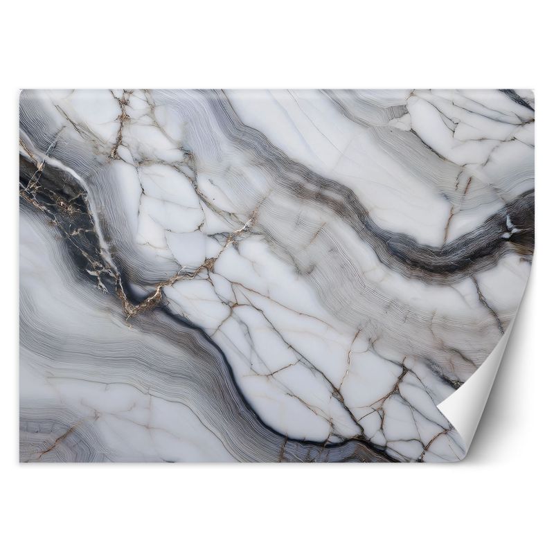 Fototapeta Feeby Szary Marmur Kamień ze Złotem Abstrakcja 400x280 1 szt