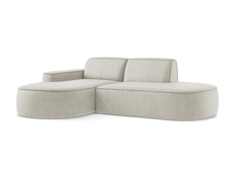 Narożnik lewostronny LaMiaSofa MELISSA z tkaniny strukturalnej 284x166 cm jasny beż 1 szt.