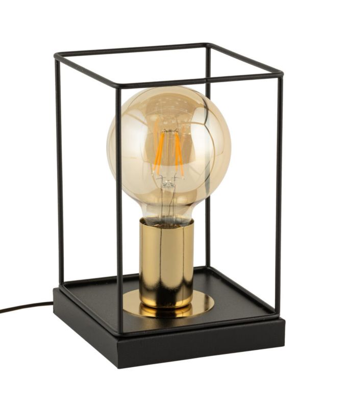 Lampa stołowa Sigma Lighting Vox czarno-złota 1 x E27 x 15W IP20 wym: 22 x 13.5 x 13.5 cm metal - 1 szt.