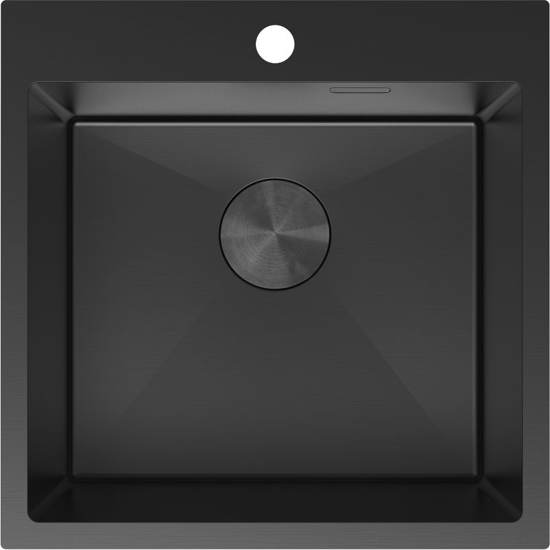 Zlewozmywak stalowy wpuszczany Mexen Solix Czarny 500x500 mm 1-komorowy .- 6407501000-70 1 szt.